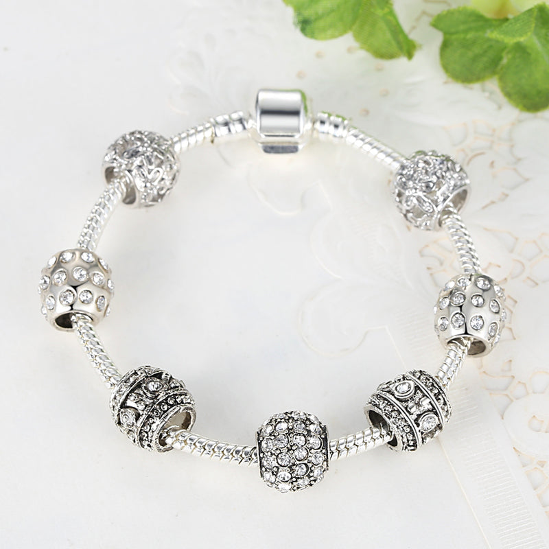 Crystal Bead Charm Bracelet