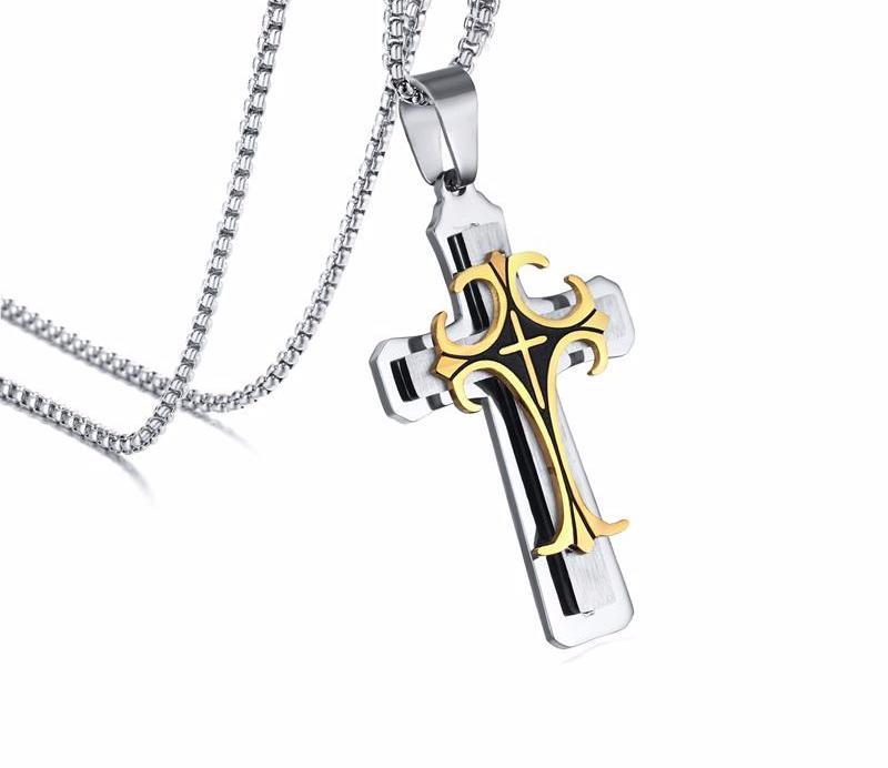 Layered Statement Cross Pendant