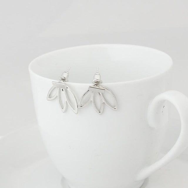 Fashion Simple Lotus Charm Earrings