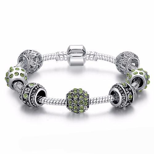 Crystal Bead Charm Bracelet