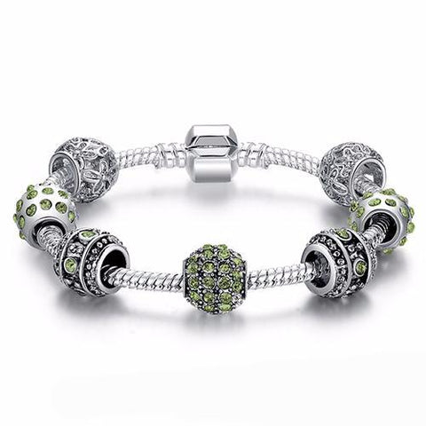 Crystal Bead Charm Bracelet